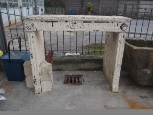 BURGUNDY STONE MANTELPIECE LOUIS XVI STYLE